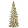 Albero di Natale decorativo oro design evergreen, in poliresina.