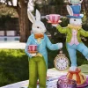 Bianconiglio in Wonderland con orologio lavorato a mano in porcellana