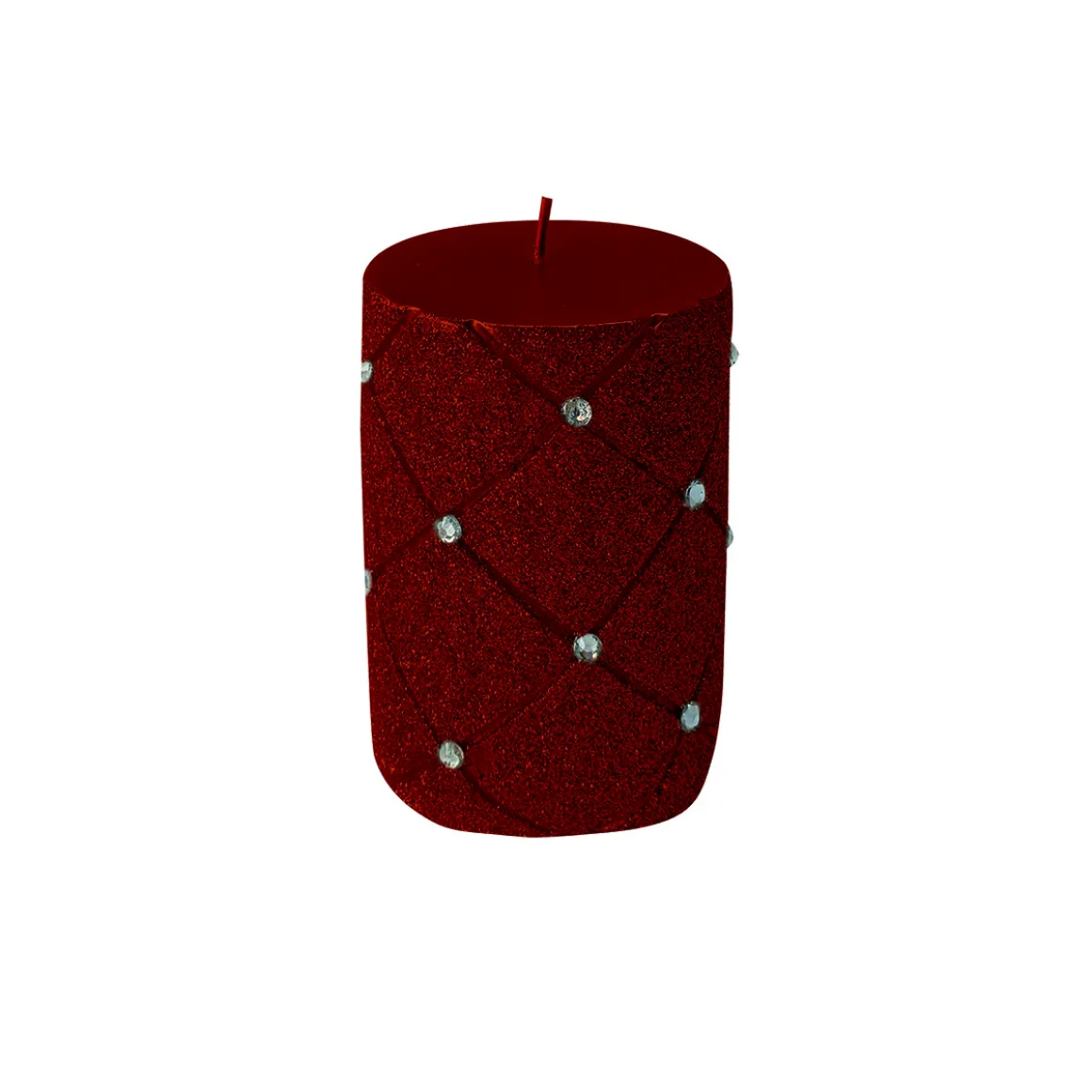 candela_cilindrica_glitte_2.webp Candela cilindrica glitterata oro con strass, disponibile in due misure: BIG and Small.