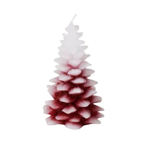 Candela di Natale rossa con sfumature bianco