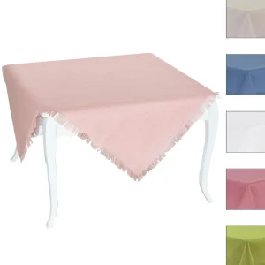 CENTROTAVOLA IN PURO LINO CON FRANGE DISPONIBILE IN 6 COLORI