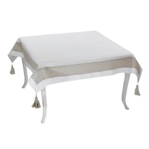 CENTROTAVOLA ORLO A GIORNO E BALZA IN LINO DISPONIBILE IN 3 COLORI