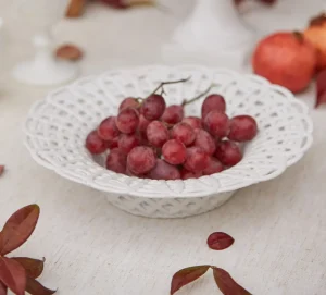 Cestino/Piatto Porcellana lavorato ad intreccio