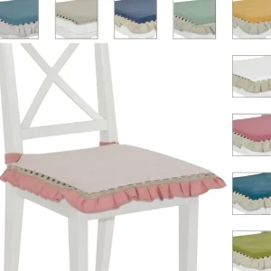 COPPIA COPRISEDIA IDROREPELLENTE IN LINO E COTONE DISPONIBILE IN 10 COLORI