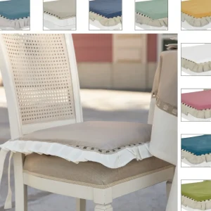 COPPIA COPRISEDIA IDROREPELLENTE IN LINO E COTONE DISPONIBILE IN 10 COLORI