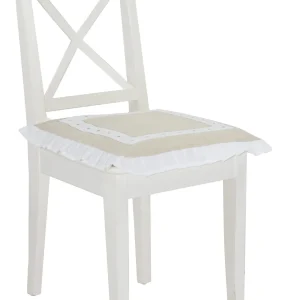 Coppia coprisedia in lino con ricamo punto a giorno