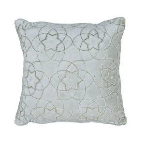 Copricuscino arredo in velluto ricamato con perline applicate