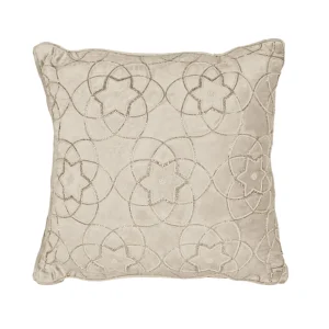 Copricuscino arredo in velluto ricamato con perline applicate