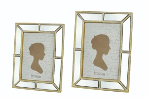 Cornice Portafoto a specchio con finiture in oro