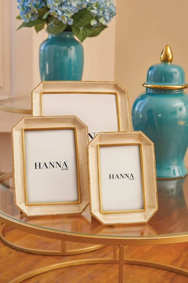 Cornice Portafoto ottagonale con rifiniture in oro antico