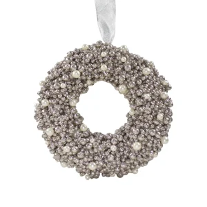 Corona di bacche color oro e perline