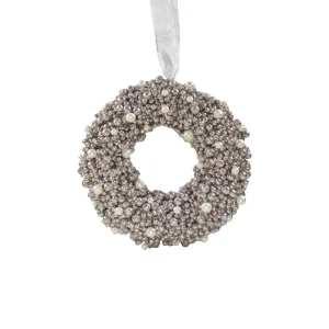 Corona di bacche color oro e perline