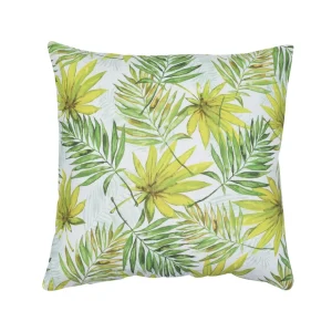 CUSCINO ARREDO IN LINO E COTONE CON STAMPA STILE GIUNGLA