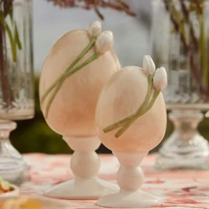 Decorazione porcellana uovo con tulipani disponibile in 2 misure