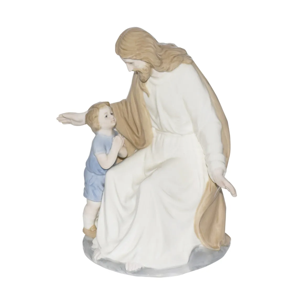 gesuf_maestro_seduto_con__0.webp Gesu00f9 maestro seduto con bimbo in piedi, in porcellana.