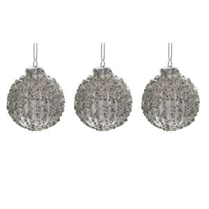 Palla di Natale in vetro con cristalli