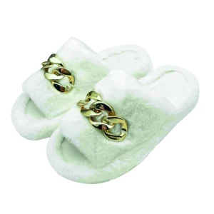 Pantofole donna antisivolo con catena in oro, disponibile in diverse misure e taglie.