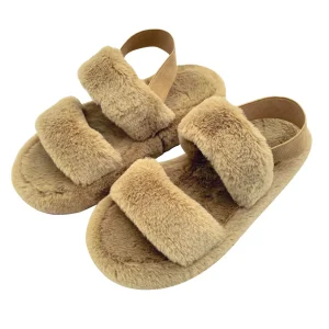 Pantofole donna aperte, antiscivolo in pelliccia disponibile in diversi colori e taglie.