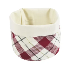 Portapane/portacialde a quadri con lurex oro