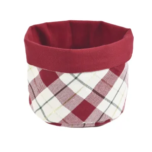 Portapane/portacialde a quadri con lurex oro