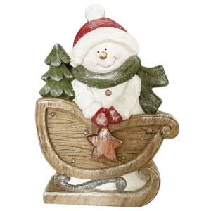 Pupazzo di neve con led in poliresina.