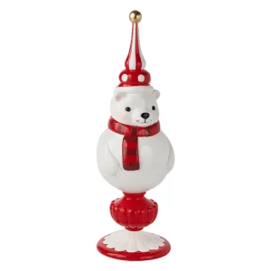 Pupazzo di neve decorativo Babbo Natale e moglie di Babbo Natale, in poliresina.