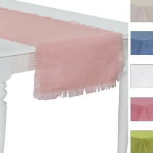 RUNNER IN PURO LINO CON FRANGE DISPONIBILE IN 6 COLORI