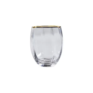 Set 2 bicchieri vetro profilo oro