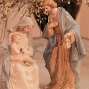 Set 2 pezzi nativitu00e0 in porcellana dipinta a mano