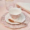 Set 2 tazze da thu00e8 Lady Porcellana New Bone China con dipinto floreale a mano