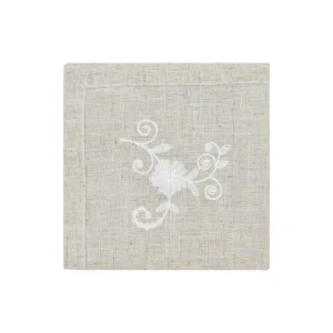 Set 6 tovaglioli con ricamo orlo a giorno disponibile in 2 varianti di colore