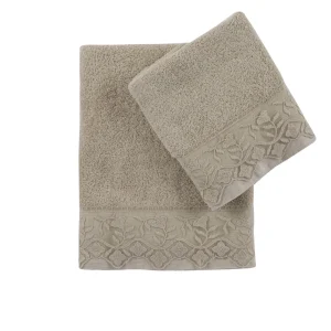 Set asciugamani 100% cotone per il bagno in 2 varianti di colore