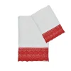 Set bagno asciugamano+ospite in due varianti (rosso/bianco)