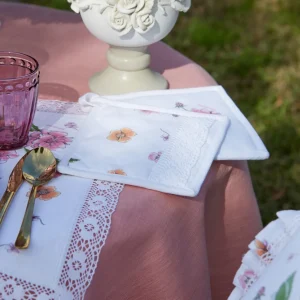 SET PRESINE LINO E COTONE CON STAMPE FLOREALI E PIZZO