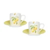 Set 8pz Caffu00e8 Capri con dipinto limoni composto da: 4pz TAZZINE + 4pz PIATTINI