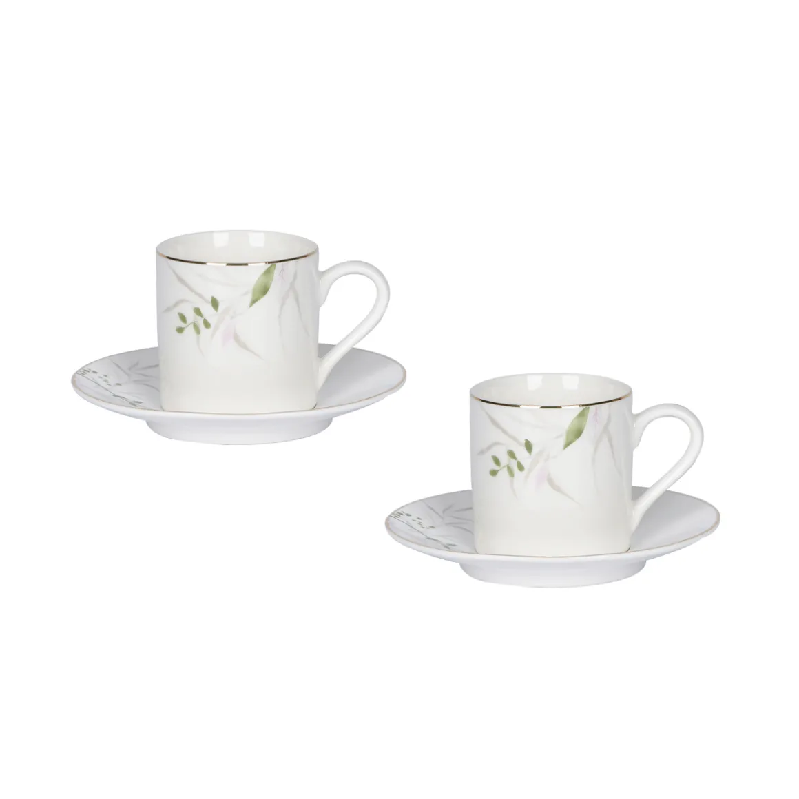 set_pz_caffue_versailles__0.webp Set 8pz Caffu00e8 Versailles con profilo oro e dipinto di fiori di tiglio e foglie composto da 4pz tazzine + 4pz piattini