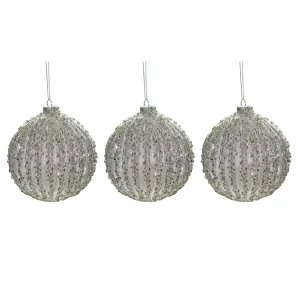 SET 3PZ PALLAu00a0 IN VETRO CON CRISTALLI 10CM