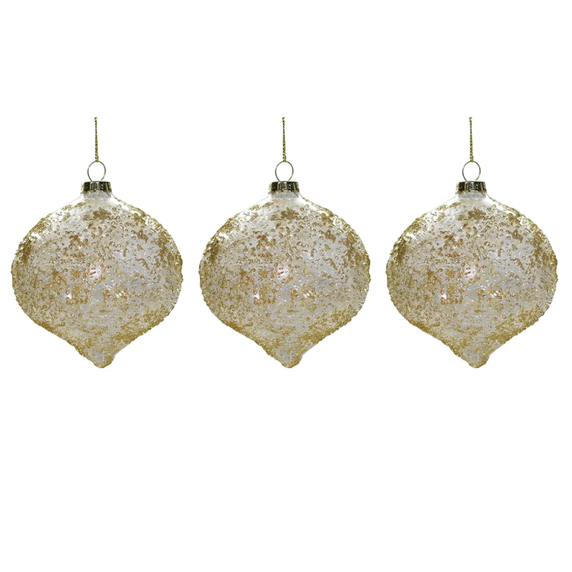 set_pz_sfere_vetro_glitte_0.webp Set 3pz sfere vetro glitterate in oro e argento, con forma ovale.