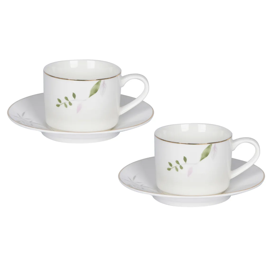 set_pz_thue_versailles_co_0.webp Set 4pz Thu00e8 Versailles con profilo oro e dipinto di fiori di tiglio e foglie, composto da 2 pz tazze + 2pz piattini.