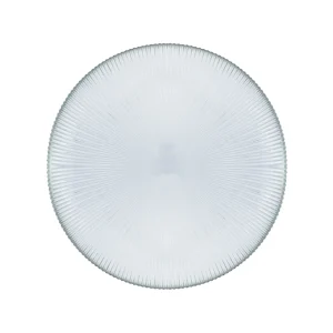 Sottopiatto in vetro trasparente con rilievo rigato