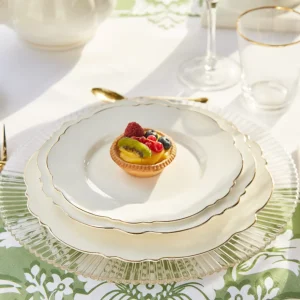 Sottopiatto in vetro trasparente con rilievo rigato