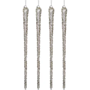 Stalattiti di Natale in vetro con cristalli