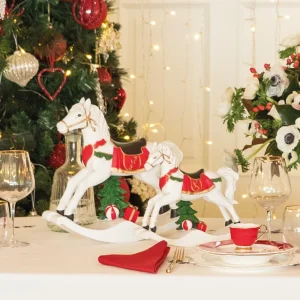 Statuina decorativa cavallo a dondolo disponibile in 2 misure