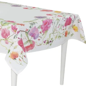 TOVAGLIA IN LINO E COTONE CON STAMPA FLOREALE