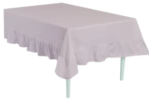 Tovaglia panama tinta unita con grande frill disponibile in 12 varianti colore