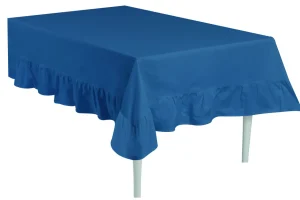 Tovaglia panama tinta unita con grande frill disponibile in 12 varianti colore