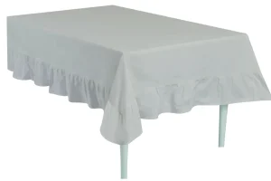 Tovaglia panama tinta unita con grande frill disponibile in 12 varianti colore