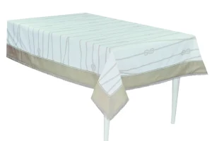 TOVAGLIA ZANTE PANAMA FIAMMATA CON STAMPA A CORDA E PASSAMANERIA LAVORATA A MANO