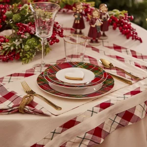 Tovaglietta americana con bordo applicato e filo lurex oro