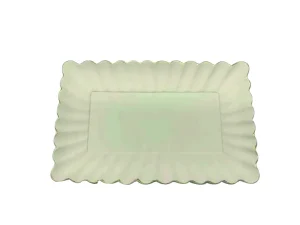 Vassoio con bordi ondulati e profilo in oro